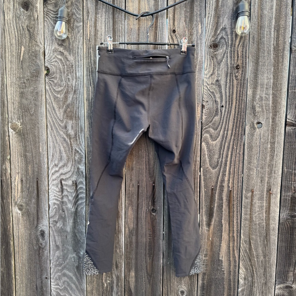 Lululemon Athletica Black Silver Tight Stuff Full Length Reflective Leggings 6 - Picture 2 of 14